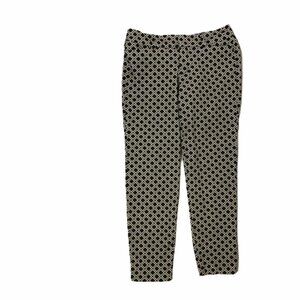 Old Navy Pixie Ankle Pants Womens 4 Black White Geometric Chino Skinny Stretch